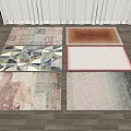 Square Rugs With Diverse Geometric Abstract Patterns And Color Tones 3d model