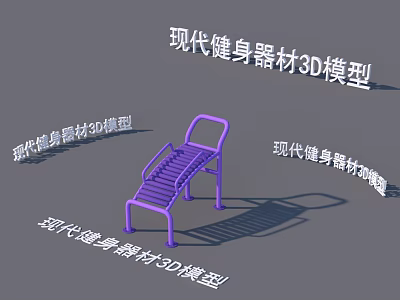Modern Purple Fitness Equipment 3D Model with Step Platform Design Structure 3d model