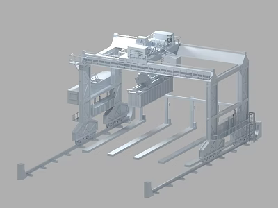 Heavy Duty Industrial Gantry Crane Equipment With Rail And Mechanical Structure 3d model