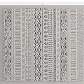 Black and White Modern Square Area Rug with Geometric Patterns and Tassel Edges
