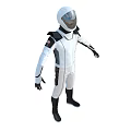 Game Movie Character In White And Black Racing Suit With Helmet Full Body Detailed Design