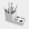 Office Stationery Set With Pen Holder Stapler Scissors Pencil Pen Utility Knife And Paper Clips