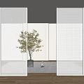 Modern partition glass screen partition 3d model