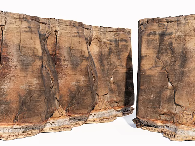 Natural Stone Wood Textured Panels With Rustic Architectural Design Features 3d model