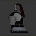 Ancient Weapon Helmet with Metal Construction Red Crest and Winged Sides Design