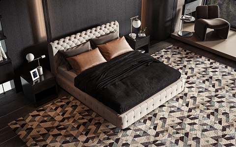 Style Commodity Bed 3d model