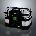 Modern Tech Case With Black White Design Green Digital Screen And Blue Indicator Lights 3d model