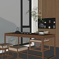Modern Tea Table and Chair Tea Table 3d model