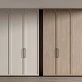 Modern Wardrobe Design With Arched Doors Metal Handles And Two Tone Panels