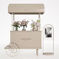 Eternal Essential Beauty Flower Cart Display With Colorful Bouquets And Vases