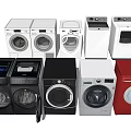 Modern Washing Machines in Various Colors and Styles for Home Laundry Use