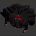 Superman Character In Blue Suit With Red Cape And Chest Symbol