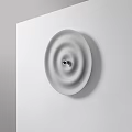 White Round Wall Lamp With Wavy Texture Mounted On Modern Interior Wall 3d model