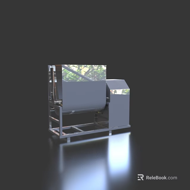 Stainless Steel Commercial Kitchen Mixing Machine Appliance With Sturdy Frame 3d model 