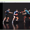 Men Playing Table Tennis in Dynamic Action Poses Holding Rackets in Motion 3d model