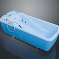 Blue Massage Bathtub With Control Panel Jets And Modern Design 3d model