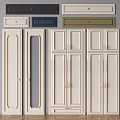 Modern Wardrobe Doors In Different Styles With Glass Inserts And Paneled Fronts 3d model