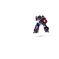Red And Blue Robot Figure With Detailed Mechanical Structure In Standing Pose 3d model