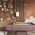 New Chinese Chess and Card Room Mahjong Table 3d model