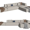 Modern corner sofa multiplayer sofa 3d model