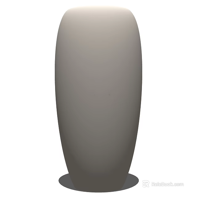 Minimalist Gray Oval Shaped Ceramic Vessel For Modern Home Decor Accent 3d model 