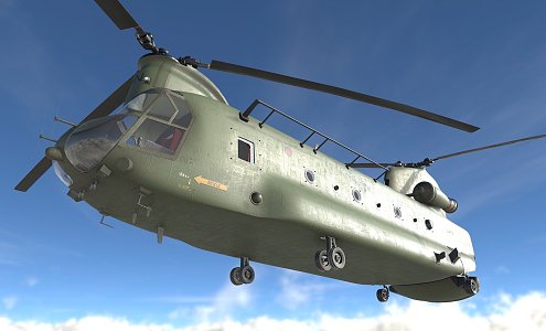 Military transport helicopter 3d model