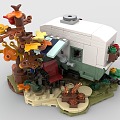 LEGO Toy Building Blocks Camper Trailer RV Campground 3d model