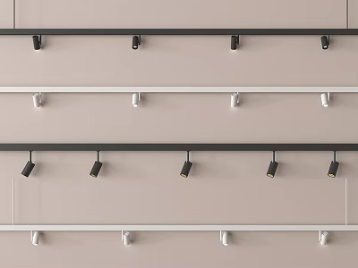 Modern Downlights and Spotlights with Black White Ceiling Mounted Multiple Rows Design Fixtures 3d model