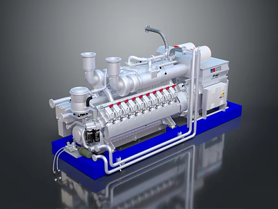 Tire Manufacturing Machinery With Silver Metal Pipes And Blue Base Structure 3d model