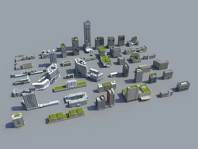 modern office building 3d model