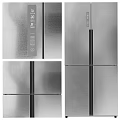 Stainless Steel Refrigerator Freezer With Modern Four Door Design And Digital Control Panel