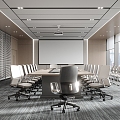 Modern Meeting Room Office Chair Conference Table 3d model