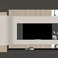 Modern TV background wall 3d model