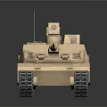Modern Desert Tan Tank With Turret Gun Barrel And Tracks