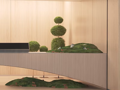 Modern Reception Desk Front Desk 3d model