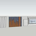 Modern Feature Walls With Striped White Dark Orange Vertical And Gray Graphic Designs