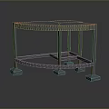 Curved Top Office Desk With Metal Frame Square Base And Support Structure