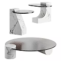 Modern Desk Design With Marble Base And Glass Top Surface 3d model