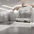 Modern Front Office Front Desk 3d model
