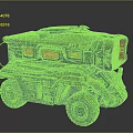 Industrial Sci Fi Mechanical Vehicle With Red Display Screens Metal Pipes And Wheels