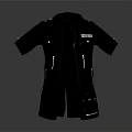 Black Tactical Jacket With Multiple Pockets Short Sleeves And Epaulet Design Details
