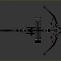 Advanced Crossbow Weapon With Transparent Frame And Metal Mechanical Components Including Arrows 3d model