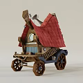 Ancient Architecture Inspired Mobile House Featuring Red Tiled Roof Wooden Staircase And Wheels