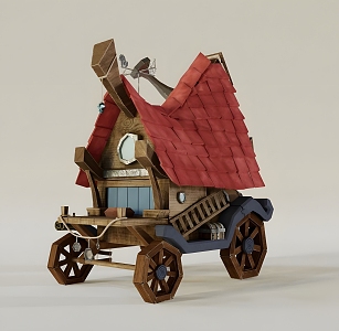 Wooden Witch Cottage 3d model