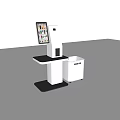 Commercial Self Service Kiosk With Display Screen And Control Panel For Business Use 3d model
