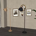 Retro floor lamp combination 3d model