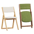 Modern High Quality Solid Wood Folding Dining Chair With Comfortable Fabric Padded Seat And Backrest