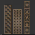 Decorative Carved Lattice Windows with Various Intricate Geometric and Scroll Patterns 3d model