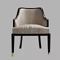 Elegant Armchairs With Beige Upholstery Dark Wooden Frame And Golden Legs