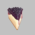 Delicious Blueberry Cheesecake Slice With Fresh Blueberries And Purple Sauce